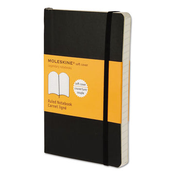 Moleskine® Classic Softcover Notebook, 1 Subject, Narrow Rule, Black Cover, 5.5 X 3.5, 192 Sheets freeshipping - TVN Wholesale